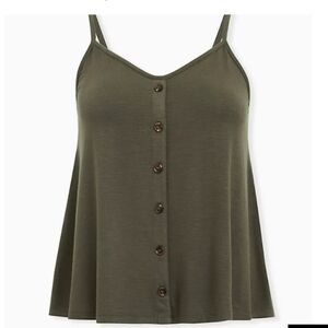 🆕 4X OLIVE GREEN BUTTON SWING CAMI